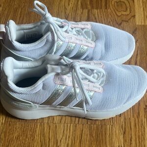 White and Silver Athletic Sneakers